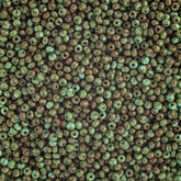 11/0 Preciosa Seed Beads Opaque Travertine on Turquoise #01523